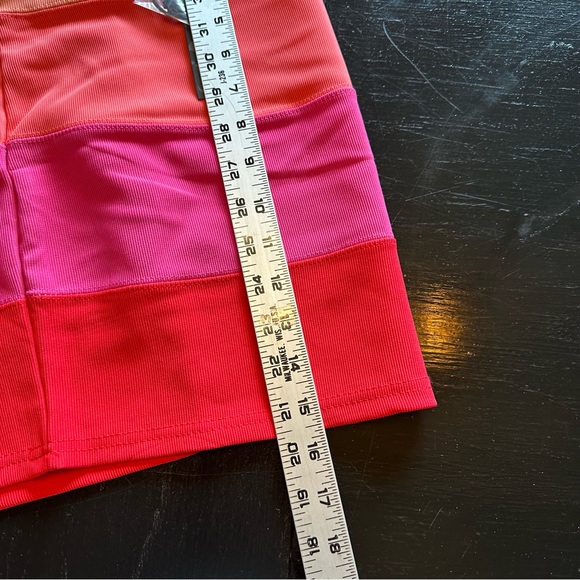 NWT Poof Apparel Color block Medium Orange Mini Skirt Pink - Picture 3 of 6